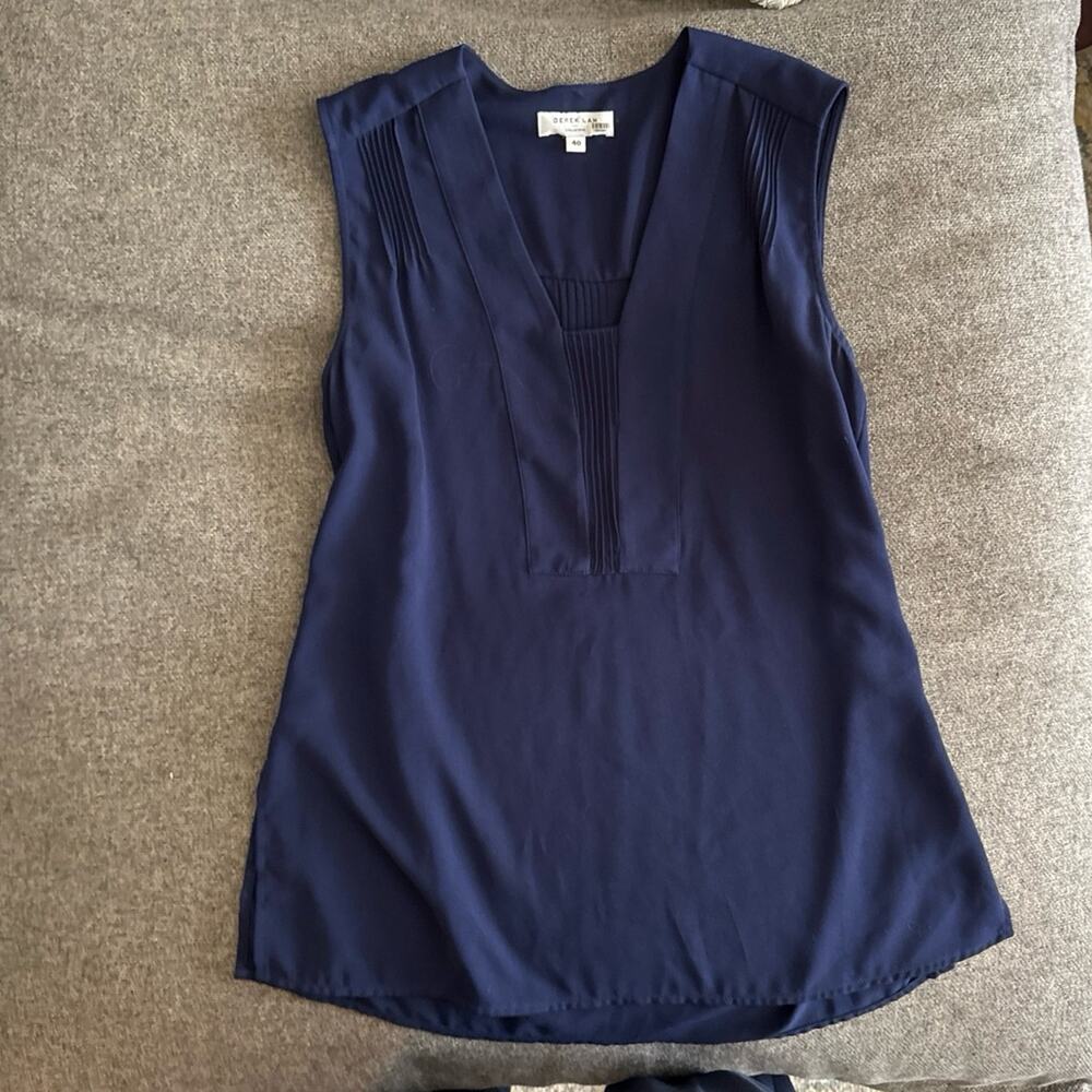 Derek Lam 10 Crosby Sleeveless Pintuck Top Blouse - Size 40